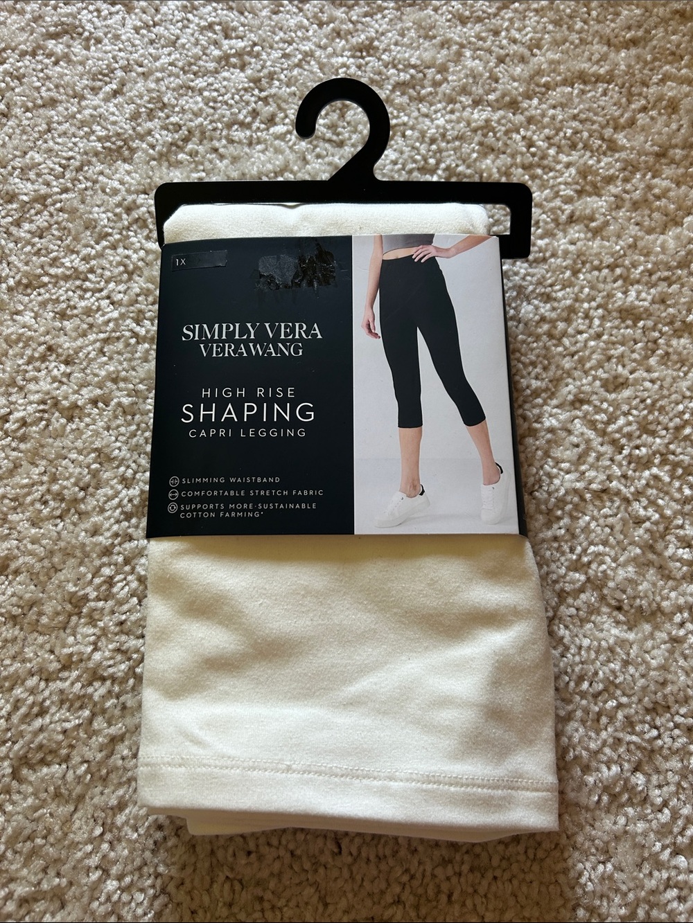 Simply Vera Vera Wang Ivory High-Rise Shaping Capri Legging